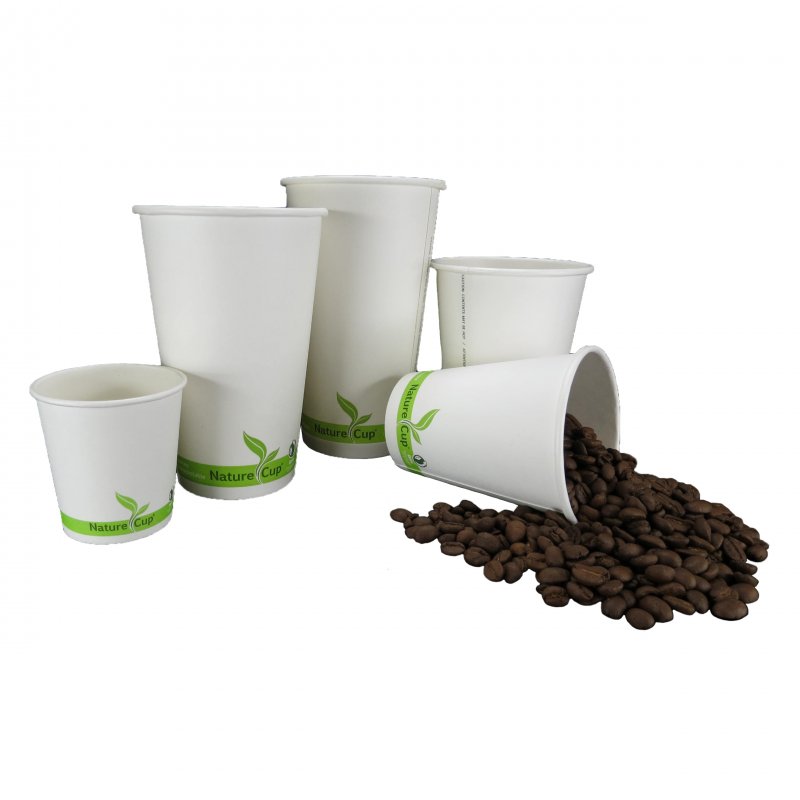 Double Wall Black Compostable Paper Cup 12oz D:3.5in H:4.3in - 25 pcs -  BioandChic