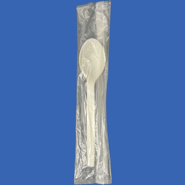 EcoCentury® 7″ PLA Film Wrapped Biodegradable Soup Spoon