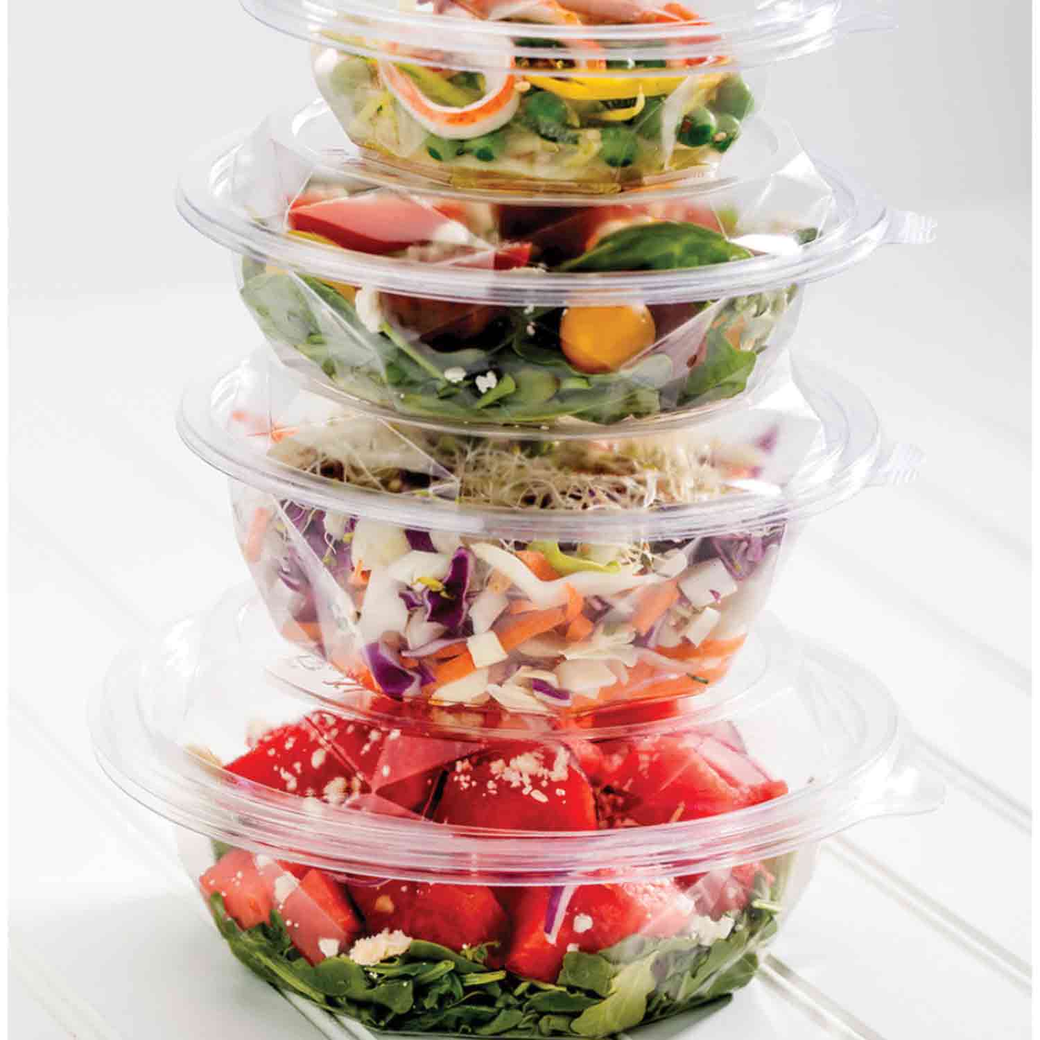 50pcs Disposable Round Lunch Box Plastic Bowl Thick Transparent Convenient  Bowl Packed Bowl Pp Lunch